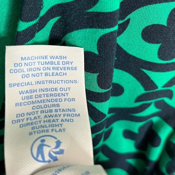 Boden Women's Printed Top Size 4 Green Navy Surplice V Neck Pullover Knit - Picture 9 of 10